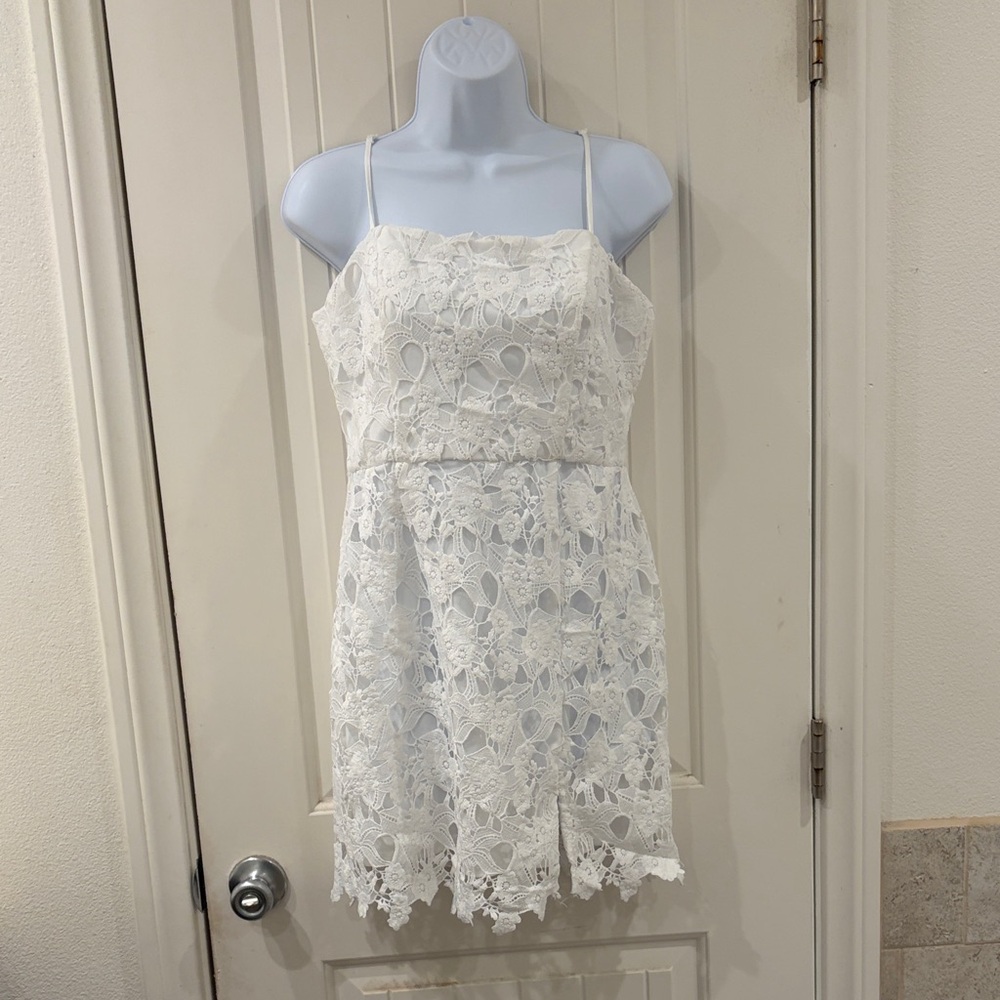 Francesca's Collections White Lace Mini Dress